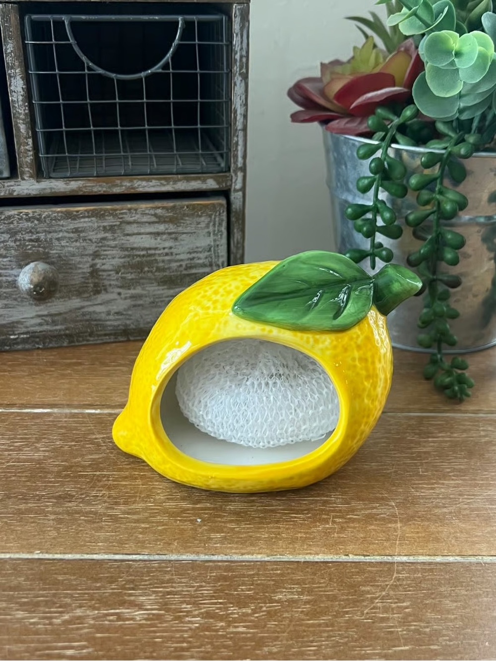 New Ceramic Lemon Sponge Holder Set